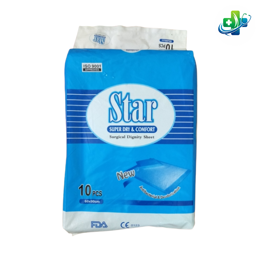 Star Dignity Sheet Waterproof Disposable Underpad – Leakproof Bed Protector for Patients, Elderly, Babies – Absorbent Medical Sheet for Hospital, Home Care, Incontinence Protection